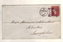 GB QV Scotland Cancel 233 LOCKERBIE  Plate 208 July 21, 1879 To LANGHOLM Lettered DT/TD NICE/Clean - Cartas
