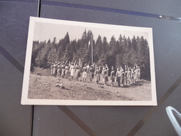 CPA Thème Scoutisme Scouts Camp D'éclaireuses Le Salut Au Drapeau - Movimiento Scout