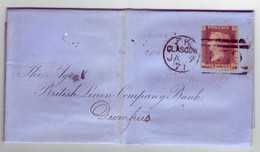GB QV Scotland Cancel 159 GLASGOW Plate 120, 7 January 1871  To DUMFRIES Lettered DC/CD NICE/Clean - Storia Postale