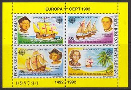 Europa Cept 1992 Romania M/s ** Mnh (44339) GALAXY PRICE - 1992