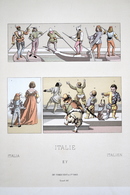 LITHOGRAPHIE GIRARD, Imp. FIRMIN DIDOT & Cie - Costumes Divers  "ITALIE" - Lithographies