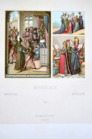 LITHOGRAPHIE WERNER, Imp. FIRMIN DIDOT & Cie - Costumes Et Scenes "EUROPE MOYEN-AGE" - Litografia
