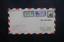 NOUVELLE ZÉLANDE - Enveloppe 1er Vol New Zéland / Fiji En 1941, Affranchissement Plaisant - L 40535 - Covers & Documents