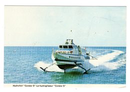 CPSM Bateau Aéroglisseur Hydrofoil Condor 5 Liaisons Maritimes Entre Saint Malo Jersey Guernesy Serk Aurigny - Aéroglisseurs