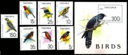 7660  Songbirds - Tanzania Yv 1166-72  + Bloc - MNH - 2,50 (8) - Non Classés
