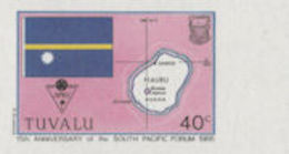 TUVALU 1986 Nauru Flag Map Islands 40c MARG ERROR:CMY:no Blk. (PROOF) - Eilanden