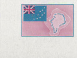 TUVALU 1986 Flag Map Islands 40c CORNER.ERROR:CMY:no Blk. (PROOF) - Inseln