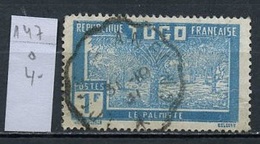 Togo 1926-27 Y&T N°147 - Michel N°91 (o) - 1f Palmiste - Oblitérés