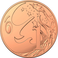 AUSTRALIA • 2019 • 1c • Mr Squiggle • Moon • Coloured Coin In Coin Holder - Sonstige & Ohne Zuordnung