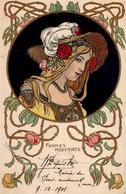 Jugendstil Femmes Modernes Künstlerkarte 1901 I-II (Klebereste RS) Art Nouveau - Sonstige & Ohne Zuordnung