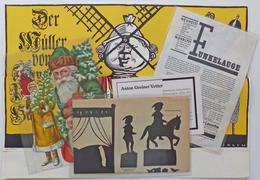 Kunst Und Werbung Oblaten Scherenschnitt Prospekt Plakat Lot Mit 4 Teilen I-II Publicite - Altri & Non Classificati