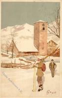 Pellegrini, C. Ski Fahren Künstlerkarte 1914 I-II - Sonstige & Ohne Zuordnung