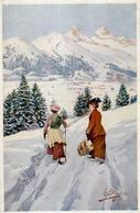Pellegrini, C. Winter Frauen Künstlerkarte I-II Femmes - Sonstige & Ohne Zuordnung