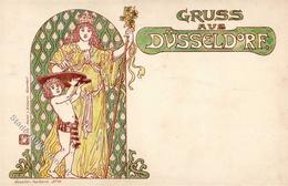 Kunstgeschichte Düsseldorf Jugendstil Künstlerkarte 1900 I-II Art Nouveau - Sonstige & Ohne Zuordnung