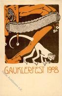 Kunstgeschichte Dresden Gauklerfest Künstlerkarte 1908 I-II (Klebereste RS) - Otros & Sin Clasificación