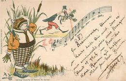 THIELE,Arthur - FROSCH Und STORCH Personifiziert - 1898 Marke Entfernt I-II - Thiele, Arthur