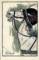 Handgemalt Pferd Personifiziert Künstlerkarte 1911 I-II Peint à La Main - Other & Unclassified