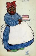 Handgemalt Schwarzafrikanerin Künstlerkarte 1905 I-II Peint à La Main - Other & Unclassified