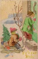 Handgemalt Sign. Wicky, W. Kinder Weihnachten  Künstlerkarte 1907 I-II Noel Peint à La Main - Otros & Sin Clasificación