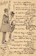 Handgemalt Soldat Künstlerkarte 1902 I-II Peint à La Main - Altri & Non Classificati
