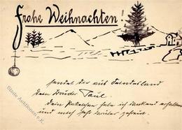 Handgemalt WK II Weihnachten Sign. Barenberg, Paul  Künstlerkarte I-II Noel Peint à La Main - Sonstige & Ohne Zuordnung