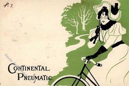 Continental Pneumatic Frau Fahrrad Künstler-Karte 1898 I-II Cycles - Advertising