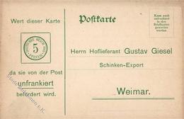 Lebensmittel Weimar (O5300) Schinken Export Hoflieferant Gustav Giesel I-II - Advertising