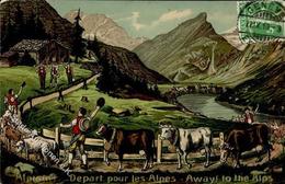 Landwirtschaft Schweiz Almabtrieb Präge-Karte 1910 I-II Paysans - Ausstellungen
