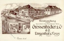 Wein Langenthal (4900) Schweiz Weinhandlung Grossenbacher & Cie. Lithographie I-II Vigne - Exposiciones