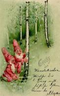 Zwerg Lithographie 1901 I-II Lutin - Märchen, Sagen & Legenden