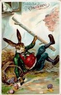 Ostern Hasen Personifiziert Prägedruck 1914 I-II Paques - Ostern