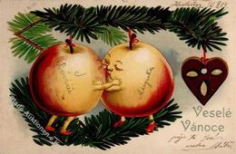 Weihnachten Äpfel Personifiziert Lebkuchen Lithographie 1904 I-II Noel - Altri & Non Classificati