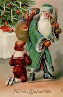 Weihnachtsmann Kind Spielzeug Prägedruck 1908 I-II Pere Noel Jouet - Kerstman