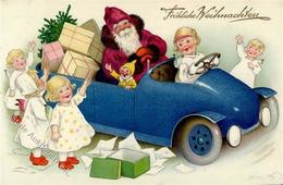 Baumgarten, Fritz Weihnachtsmann Engel Auto  Künstlerkarte I-II Pere Noel Ange - Baumgarten, F.