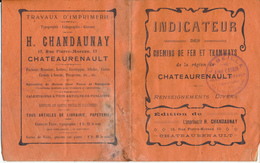 CHATEAURENAULT, 37 - Indicateur Des Chemins De Fer Et Tramways - Europa