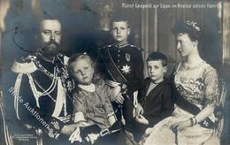 Adel Lippe Detmold Fürst Leopold Und Familie Foto AK 1912 I-II - Familles Royales