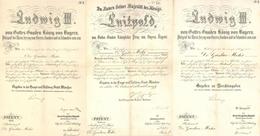 Adel Bayern Lot Mit 4 Urkunden 1890 - 1917 1x Mit Original Unterschrift Prinzregent Luitpold Und 2 X König Ludwig III. U - Royal Families