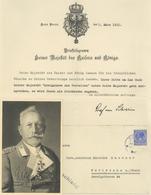 Adel Preussen Kaiser Wilhelm II. Lot Mit 1 Ansichtskarte Mit Unterschrift 1 Beleg Mit Unterschrift Graf Von Schwerin Und - Royal Families
