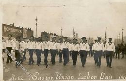 SAN FRANCISCO - Foto-Ak -SAILOR UNION LABOR DAY 1910- (Gewerkschaft Von Seefahrern Auf US-Schiffen) Marke Entfernt I-II - Unclassified