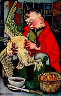 Antipropaganda WK I Das Huhn Mit Den Goldenen Eiern Künstlerkarte I-II - Guerre 1914-18