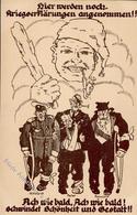 Antipropaganda WK I Hier Werden Noch Kriegserklärungen Angenommen Künstlerkarte I-II - War 1914-18