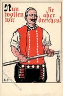 Antipropaganda WK I Kaiser Wilhelm Nun Wollen Wir Sie Aber Dreschen Künstlerkarte I-II - Oorlog 1914-18