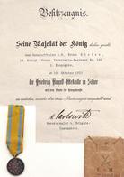 WK I Orden Friedrich August Medaille Mit Band Und Besitzzeugnis I-II - War 1914-18