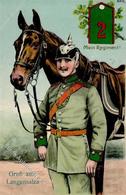 Regiment Bad Langensalza (O5820) Nr. 2 Jäger Regt. Zu Pferde   Prägedruck 1915 I-II - Regimientos