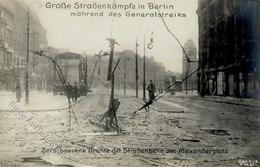 REVOLUTION BERLIN 1918/1919 - Große Straßenkämpfe In Berlin Während Des Generalstreiks - Zerschossene Drähte Der Strasse - Geschiedenis