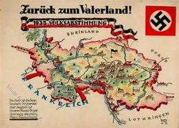 SAARBEFREIUNG 1935 WK II - Klapp-Propagandakarte I-II - Weltkrieg 1939-45