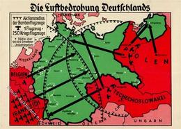 NS-LANDKARTE WK II - Die LUFTBEDROHUNG DEUTSCHLANDS I-II - Weltkrieg 1939-45