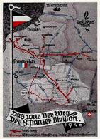 NS-LANDKARTE WK II - MARSCHWEG - Das War Der WEG Der 8.PANZER-DIVISION 1940 (Belgien-Frankreich) I - War 1939-45