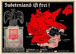 NS-LANDKARTE WK II - SUDETENLANDBEFREIUNG 1938 Mit S-o I-II - Weltkrieg 1939-45