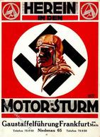 Propaganda WK II - HEREIN In Den MOTOR-STURM - Gaustaffelführung FRANKFURT/Main - Künstlerkarte Sign. Martin Molitor - S - Oorlog 1939-45